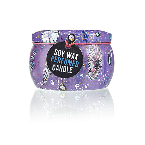 Sea Life Art - Soy Wax Candle Tin - Raspberry