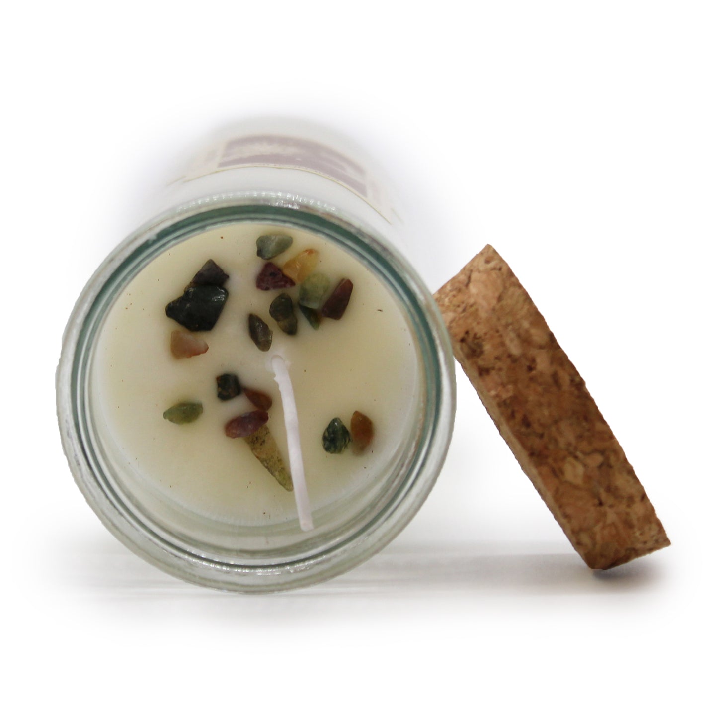 Magic Spell Candle - Friendship - with Moss Agate Gemstones and Velvet Moon Fragrance