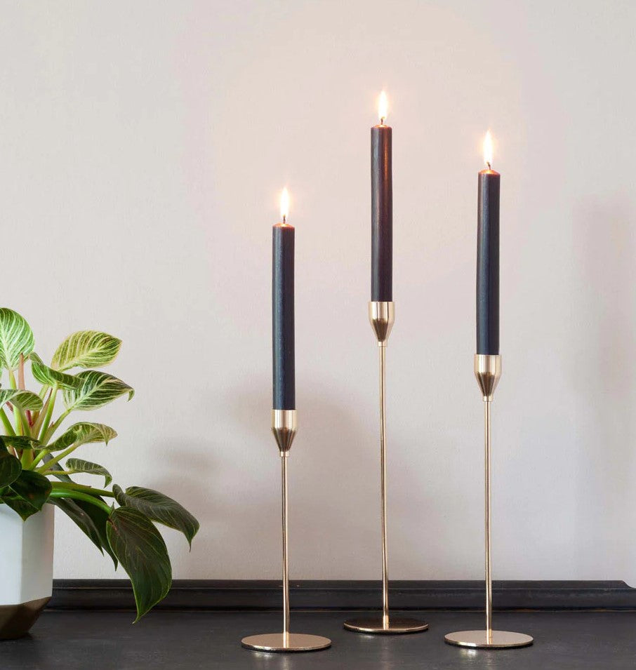 Hand Drawn - Dinner Table Candles - Black - 20cm - Pack of 21
