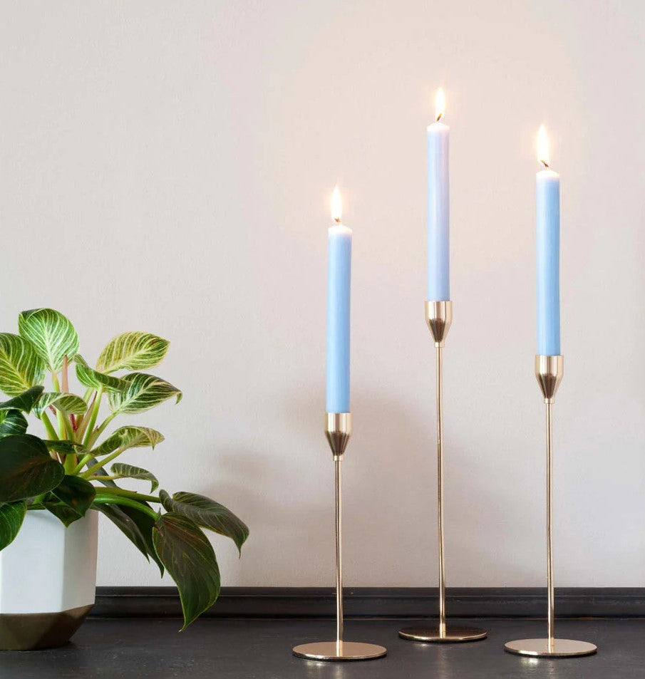 Hand Drawn - Dinner Table Candles - Sea Blue - 20cm - Pack of 21