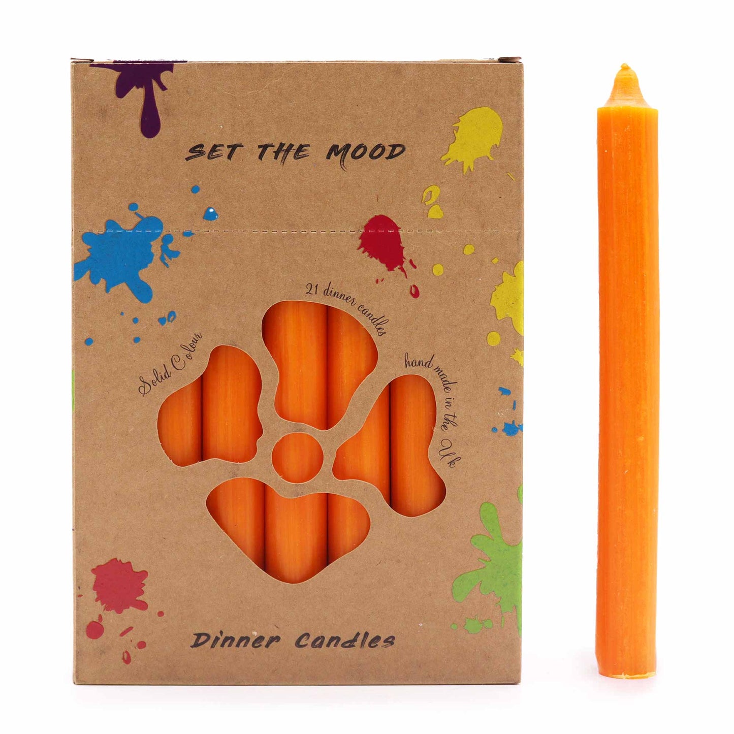 Hand Drawn - Dinner Table Candles - Mango - 20cm - Pack of 21