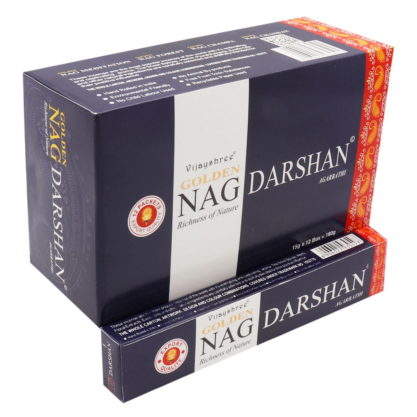 Vijayshree Incense - Golden Nag - Darshan - Pack of 15 Sticks