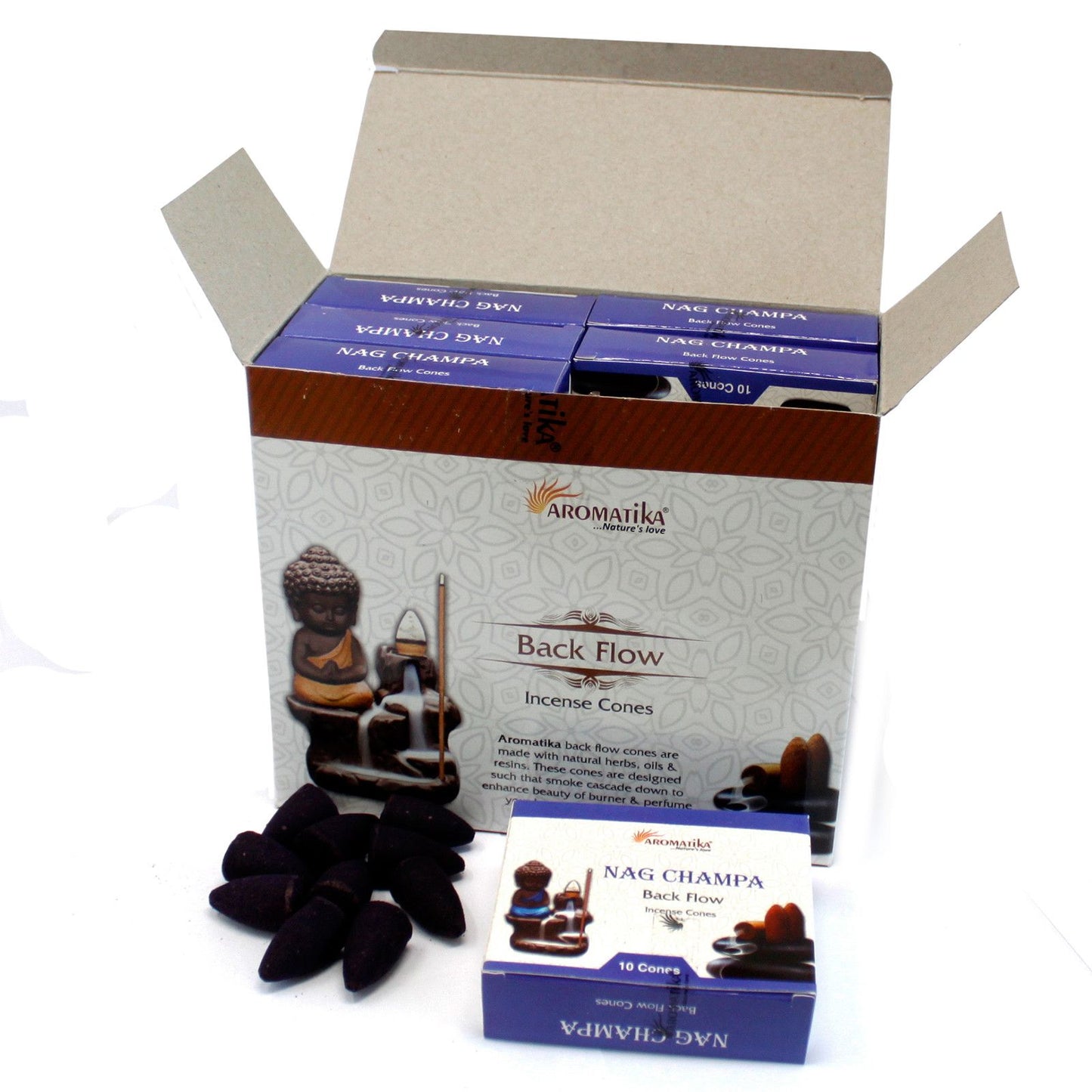 Aromatika - Backflow Incense Cones - Lavender - Pack 10