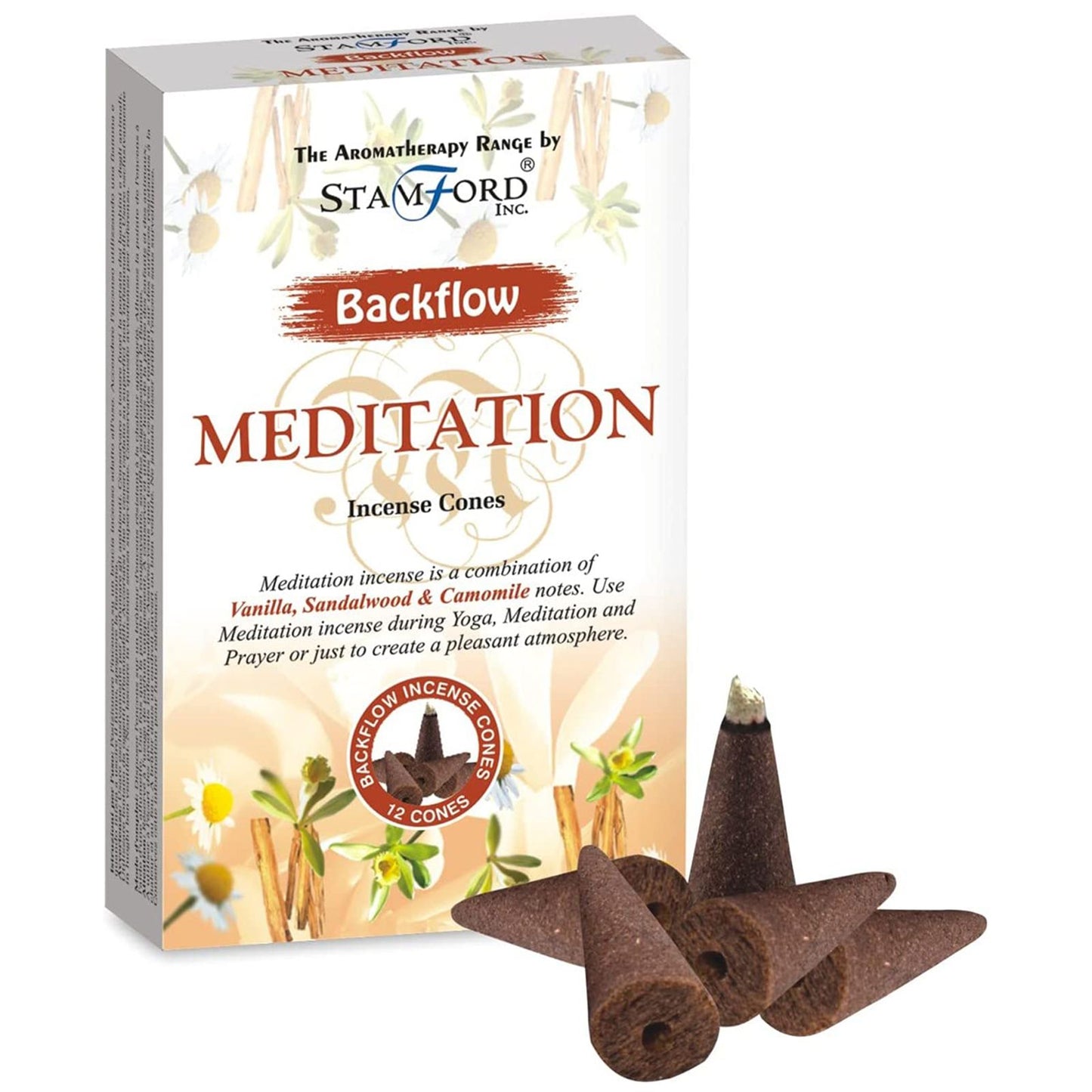 Stamford - Backflow Incense Cones - Meditation - Pack of 12