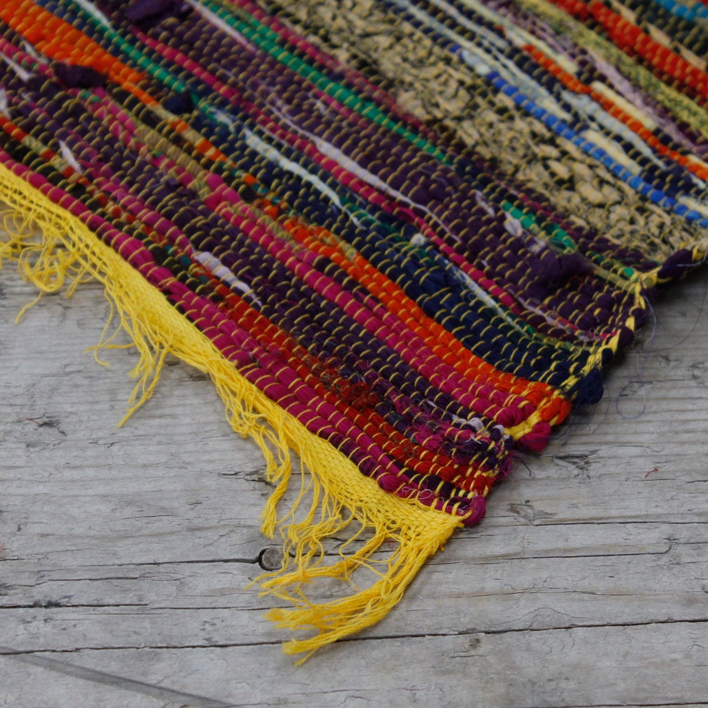 Luxury Indian Cotton Rag Rug - 150cm x 90cm - Yellow