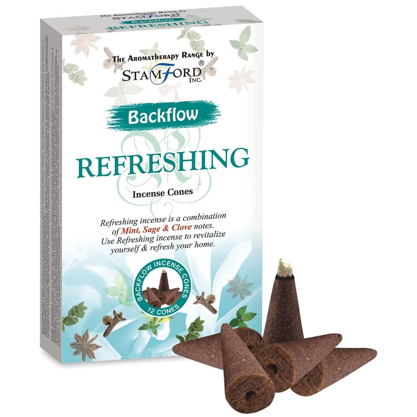 Stamford - Backflow Incense Cones - Refreshing - Pack of 12
