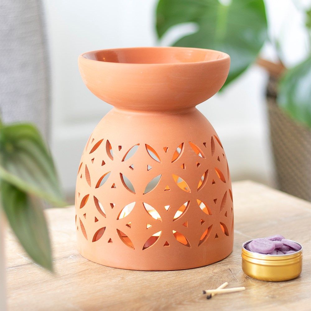 Oil Burner - Ceramic - Large 20cm - Terracotta