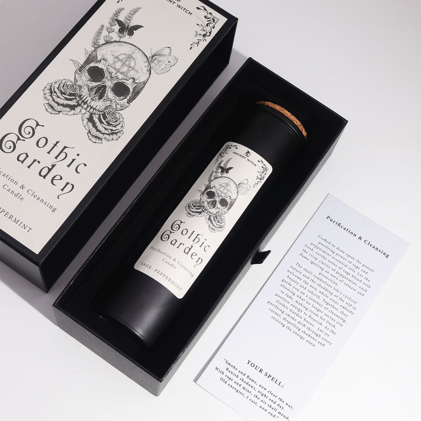 Ancient Witch - Ritual Candle - Gothic Garden - Sage and Peppermint