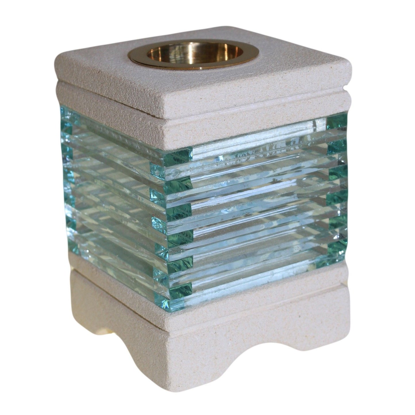 Oil Burner - Sandstone and Glass - Square
