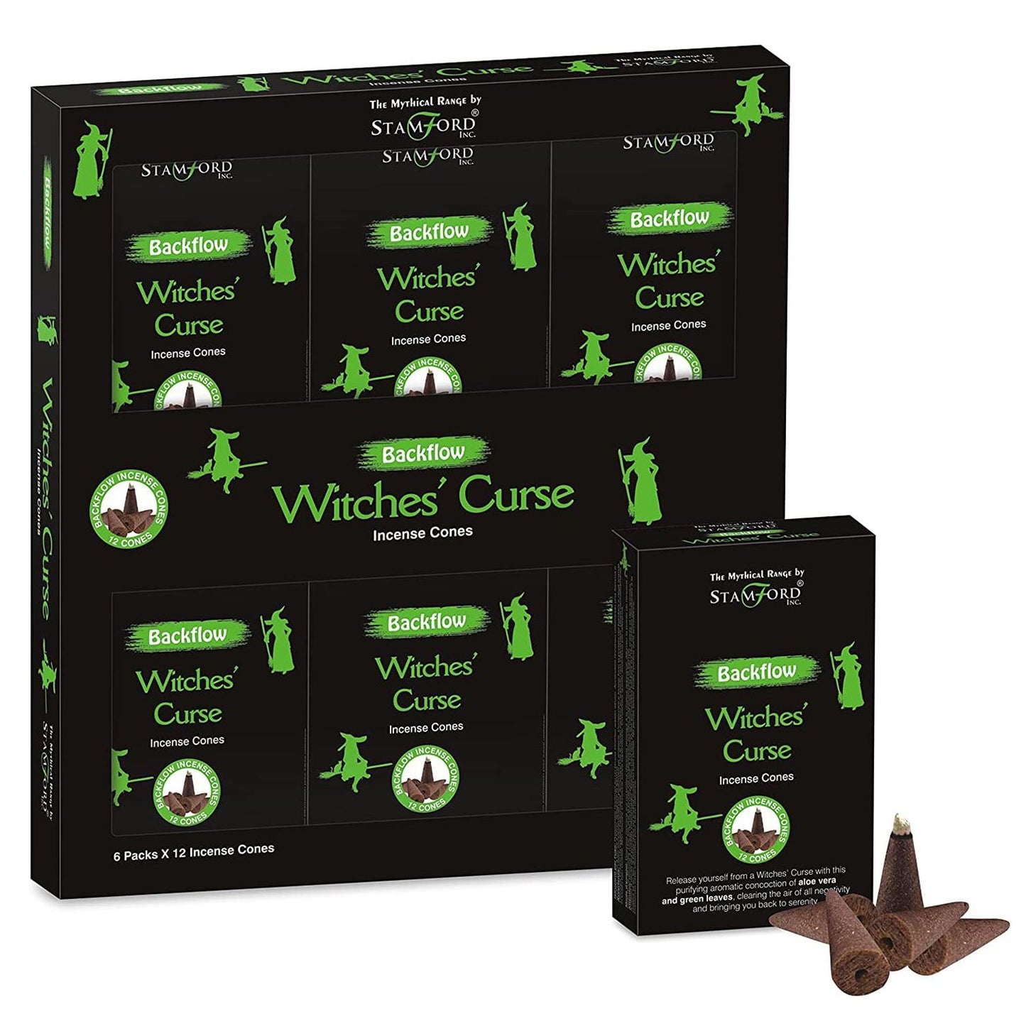 Stamford - Backflow Incense Cones - Witches Curse - Pack of 12