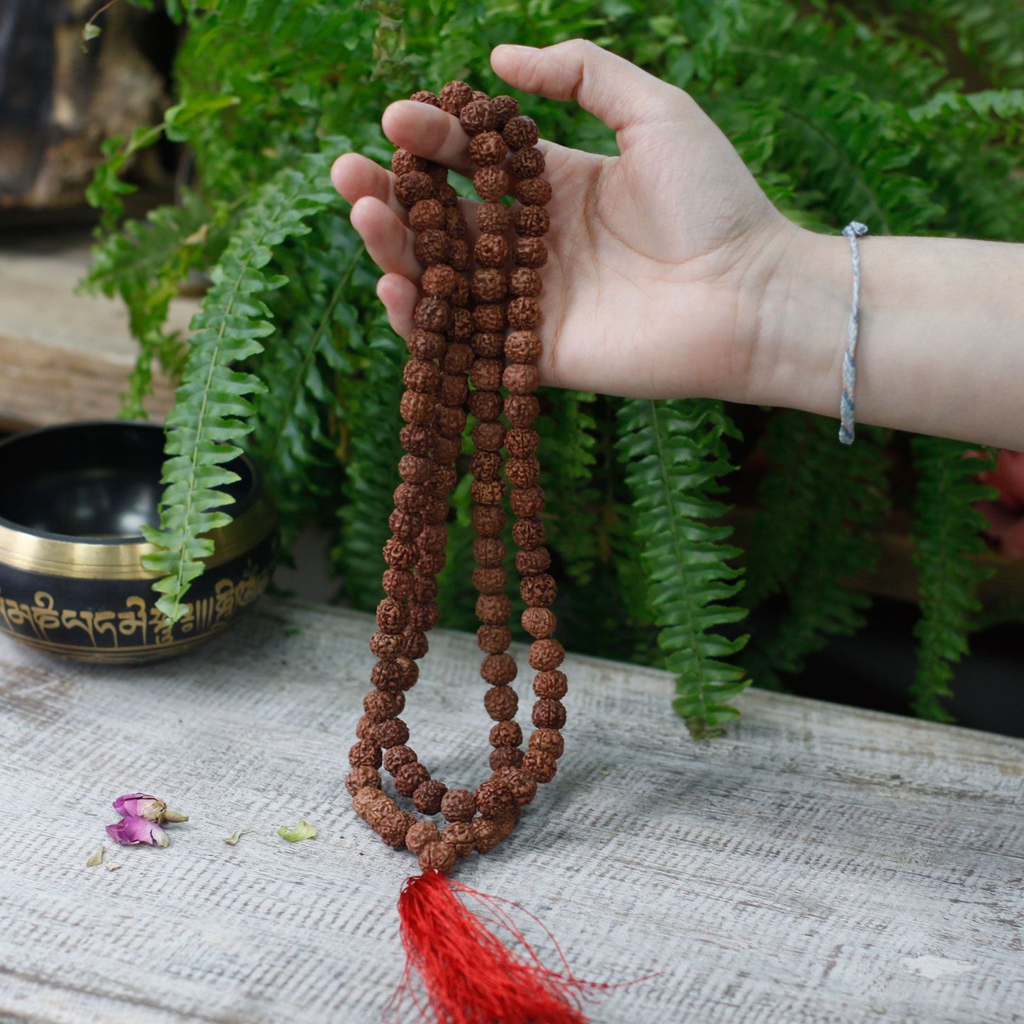 Mala Necklace - 108 Beads - Rudraksha - Brown