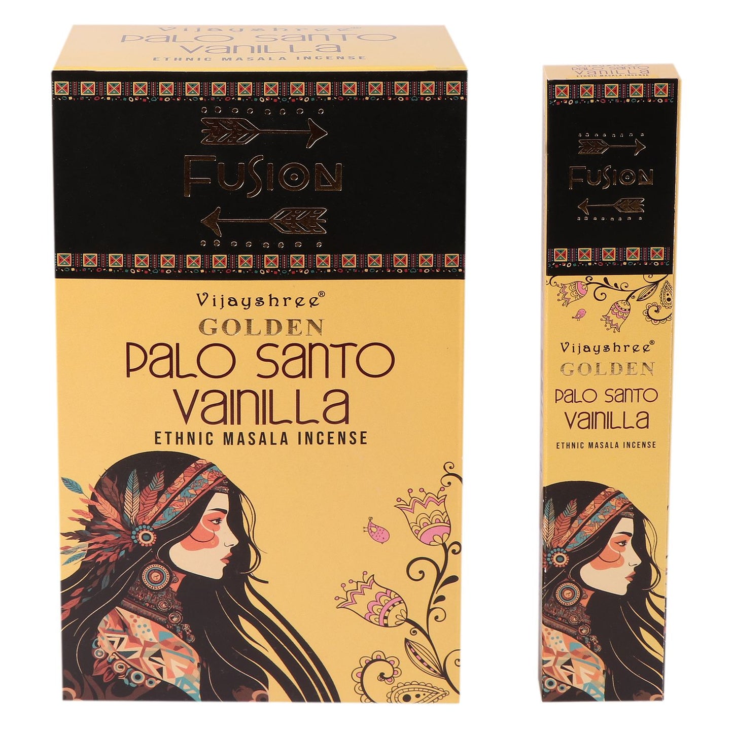 Vijayshree Incense - Golden Palo Santo - Vanilla - Pack of 15 Sticks