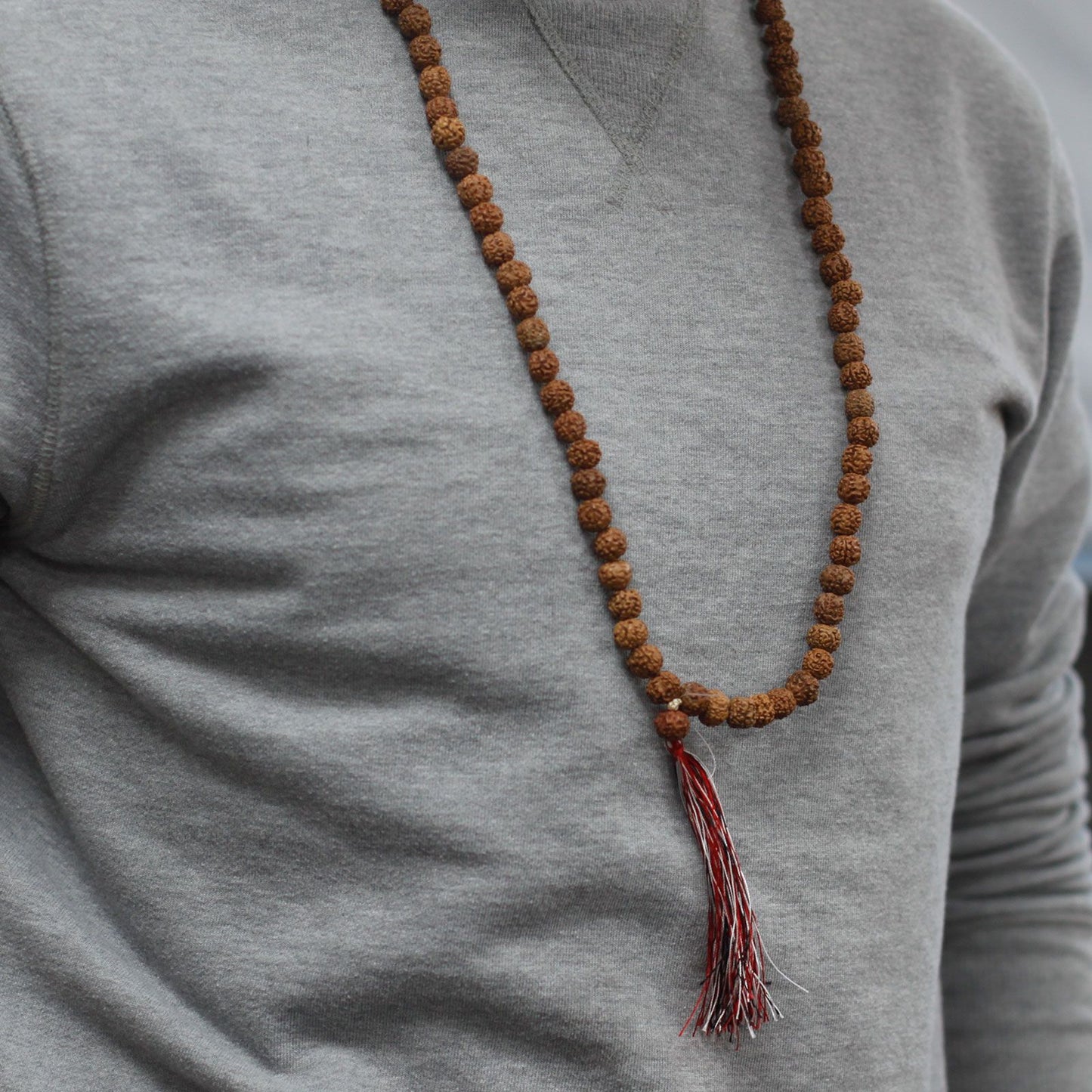 Mala Necklace - 108 Beads - Rudraksha - Natural