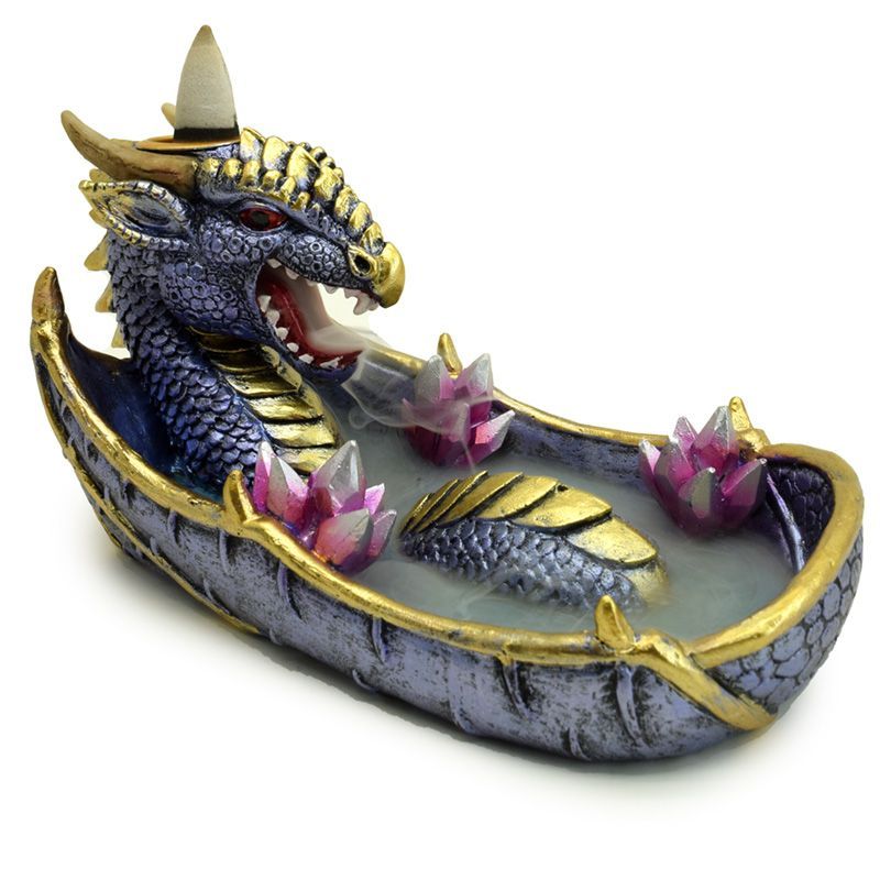 Backflow Incense Burner - Amethyst Dragon in Bath
