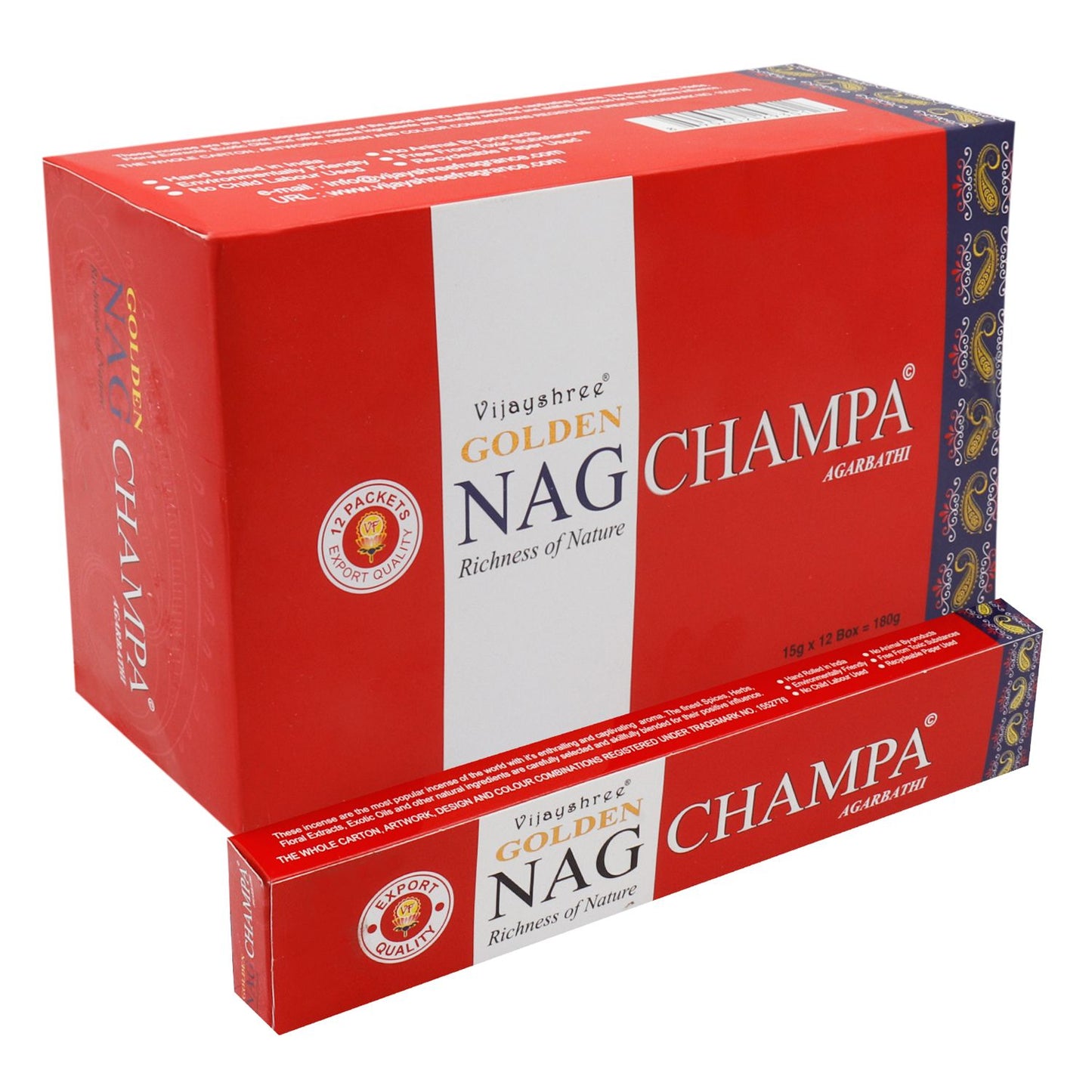 Vijayshree Incense - Golden Nag - Champa - Pack of 15 Sticks