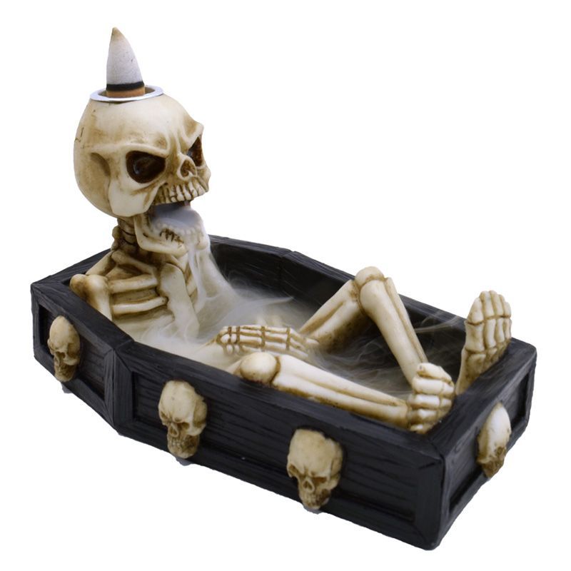 Backflow Incense Burner - Skeleton in Coffin