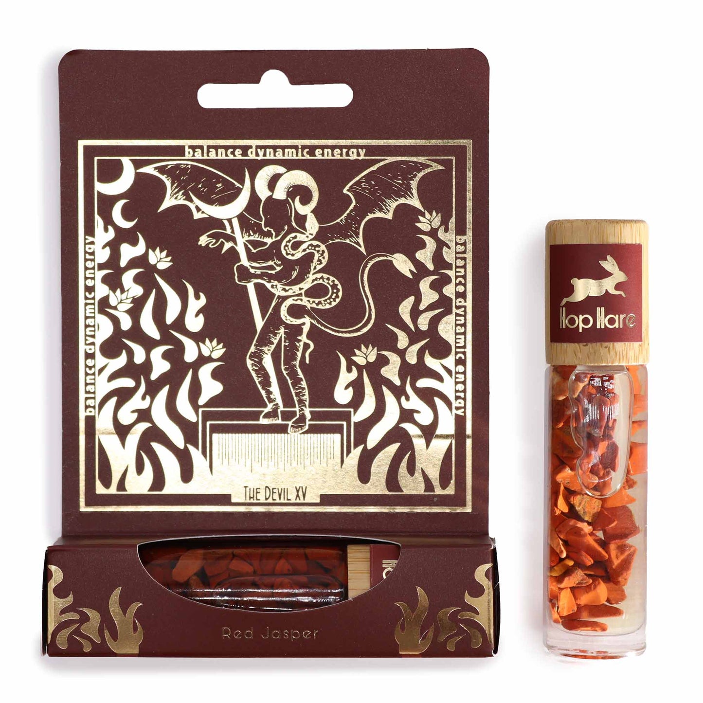 Hop Hare - Essential Oil and Red Jasper Roll On - Tarot Card - The Devil