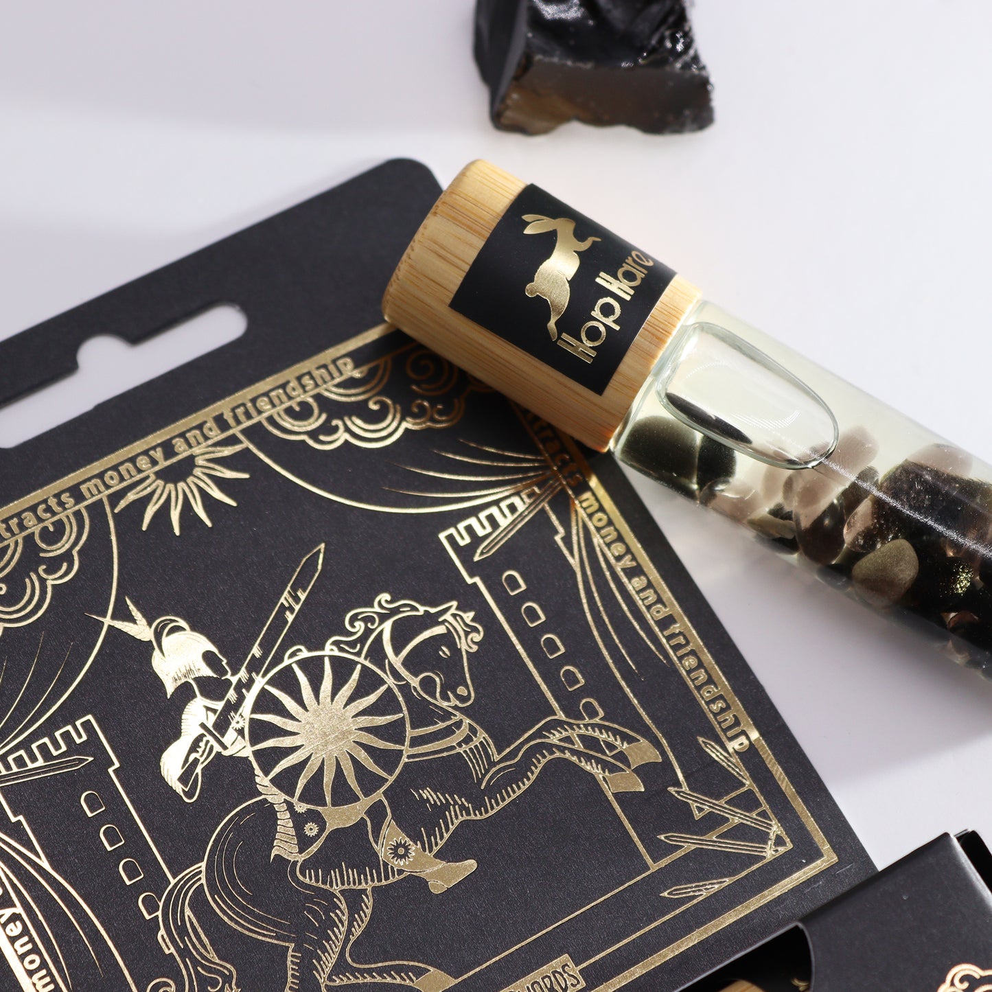 Hop Hare - Essential Oil and Black Tourmaline Roll On - Tarot Card - The Knight