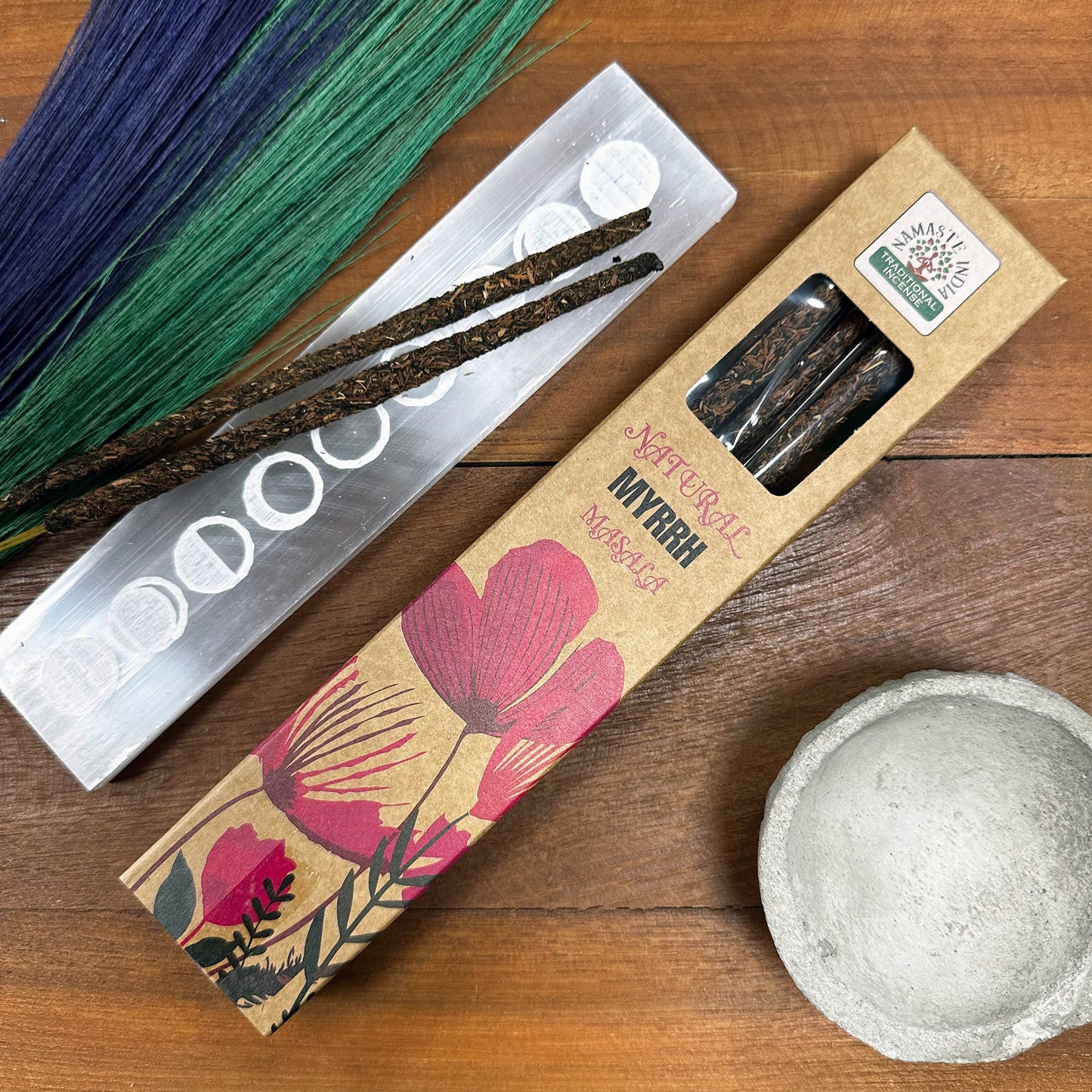Namaste India - Natural Botanical Masala Incense Sticks - Myrrh - Pack of 11