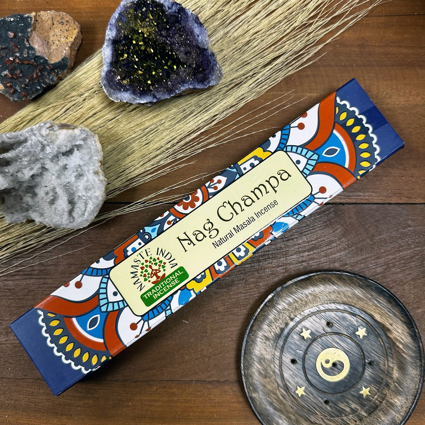 Namaste India - Mandala Natural Masala Incense Sticks - Nag Champa - Pack of 12