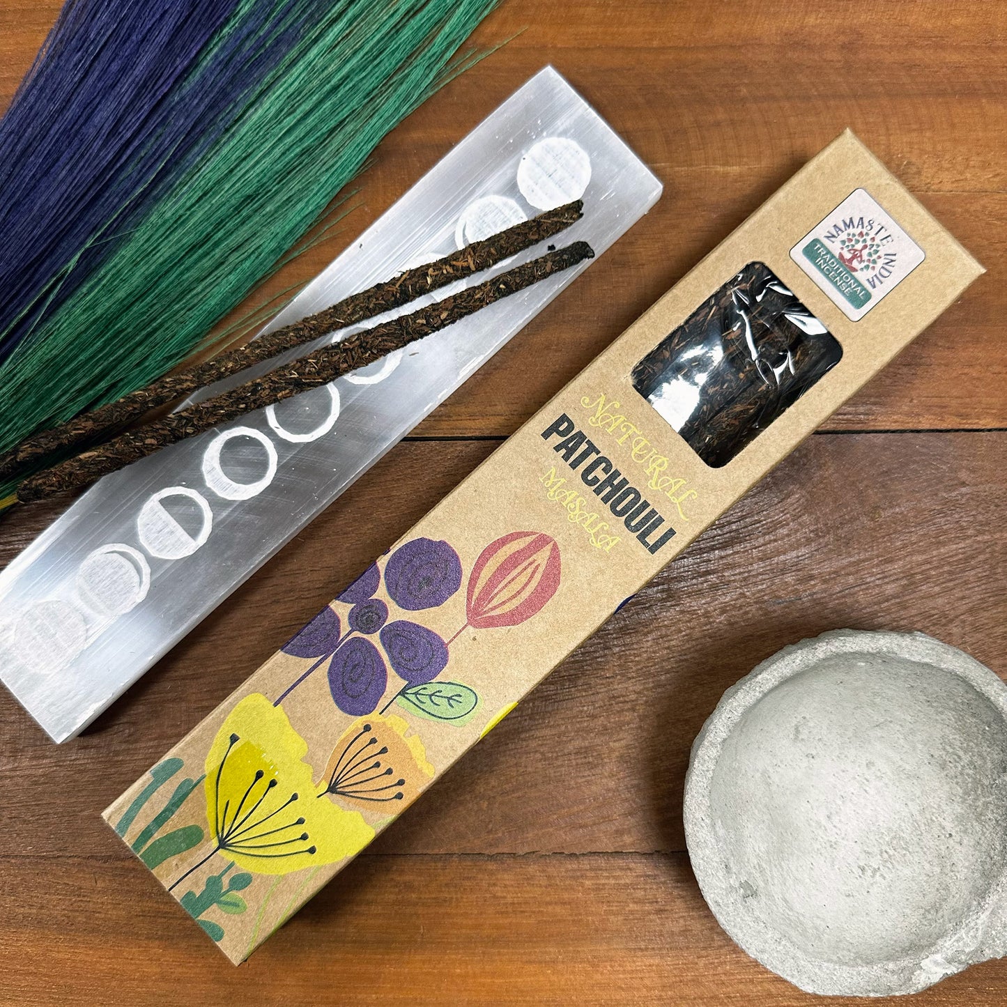 Namaste India - Natural Botanical Masala Incense Sticks - Patchouli - Pack of 11