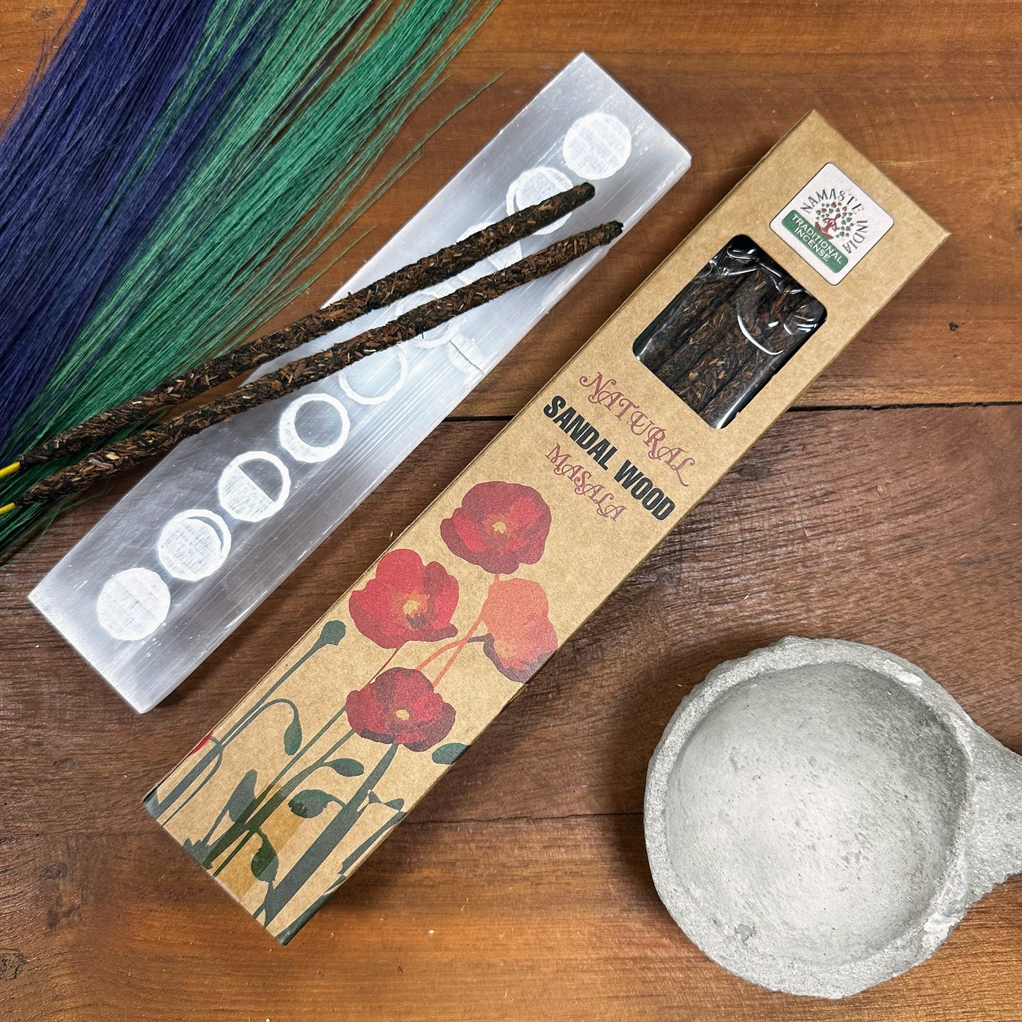 Namaste India - Natural Botanical Masala Incense Sticks - Sandalwood - Pack of 11