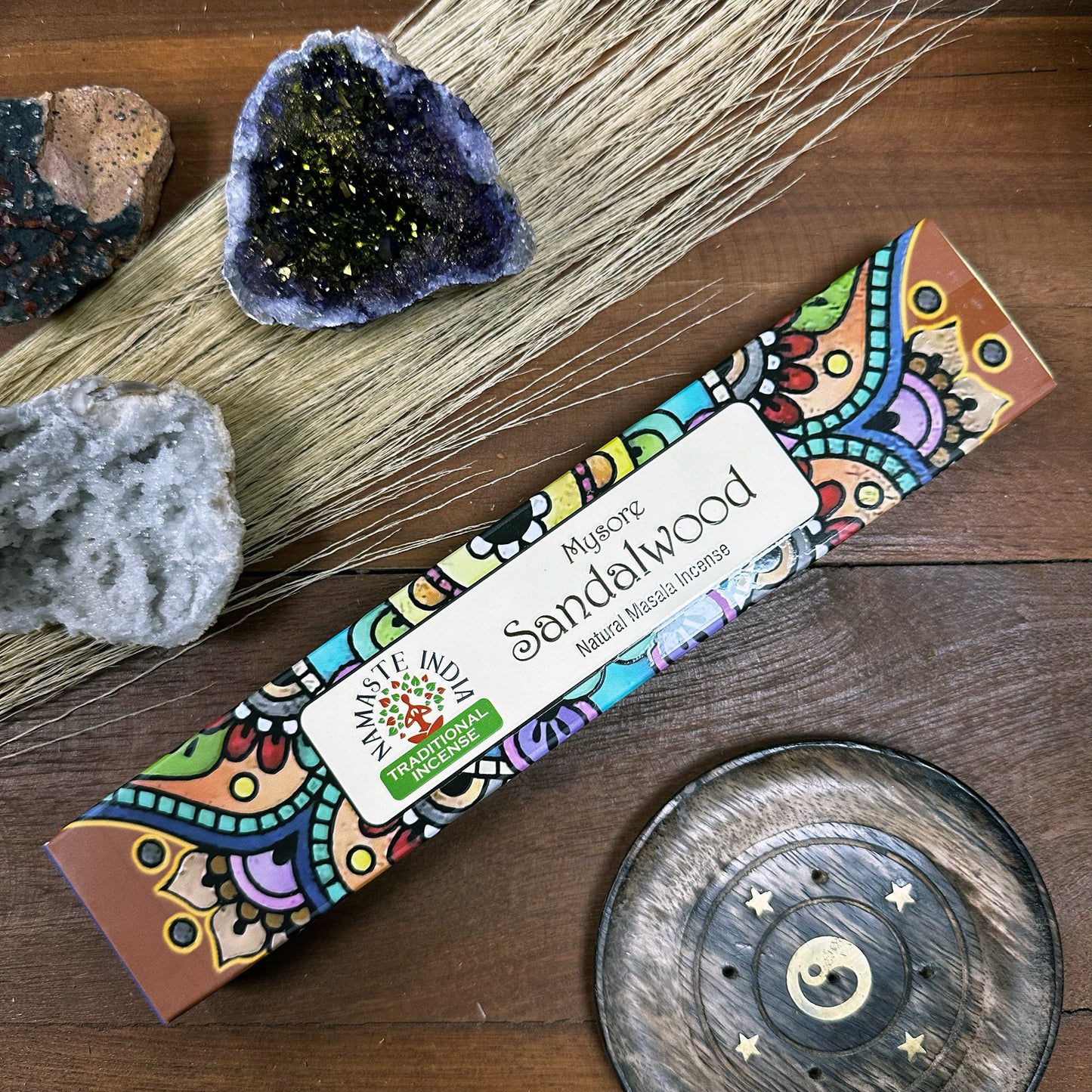 Namaste India - Mandala Natural Masala Incense Sticks - Sandalwood - Pack of 12
