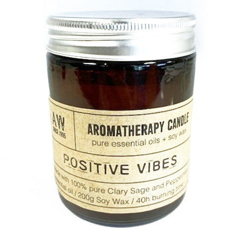 Aromatherapy Jar Candle - Positive Vibes - Clary Sage and Peppermint