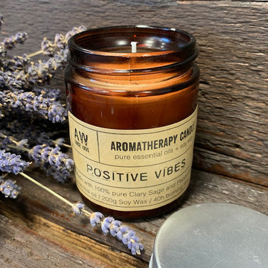 Aromatherapy Jar Candle - Positive Vibes - Clary Sage and Peppermint