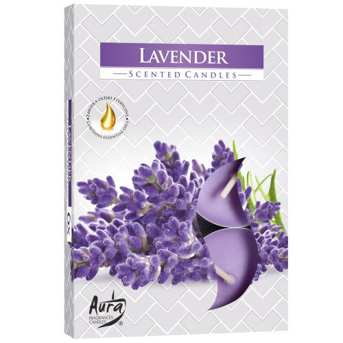 Aura Candles - Scented Tealights - Pack of 6 - Lavender
