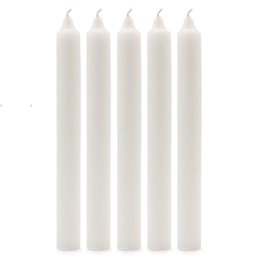 Hand Drawn - Dinner Table Candles - White - 20cm - Pack of 21