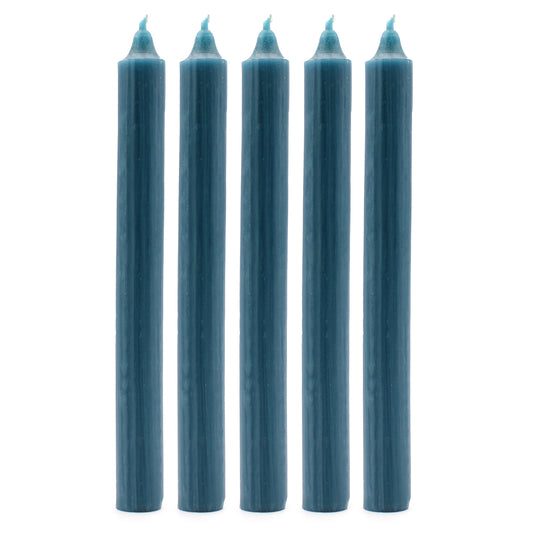 Hand Drawn - Dinner Table Candles - Teal - 20cm - Pack of 21
