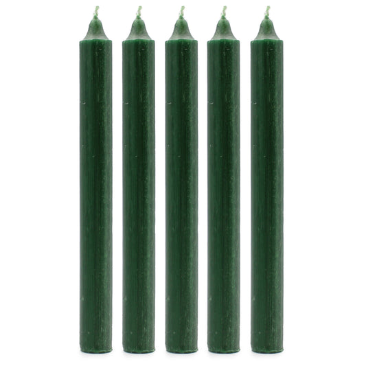 Hand Drawn - Dinner Table Candles - Holly Green - 20cm - Pack of 21