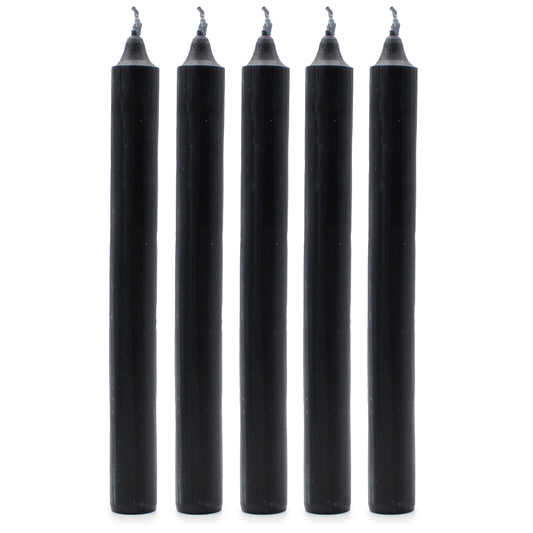 Hand Drawn - Dinner Table Candles - Black - 20cm - Pack of 21