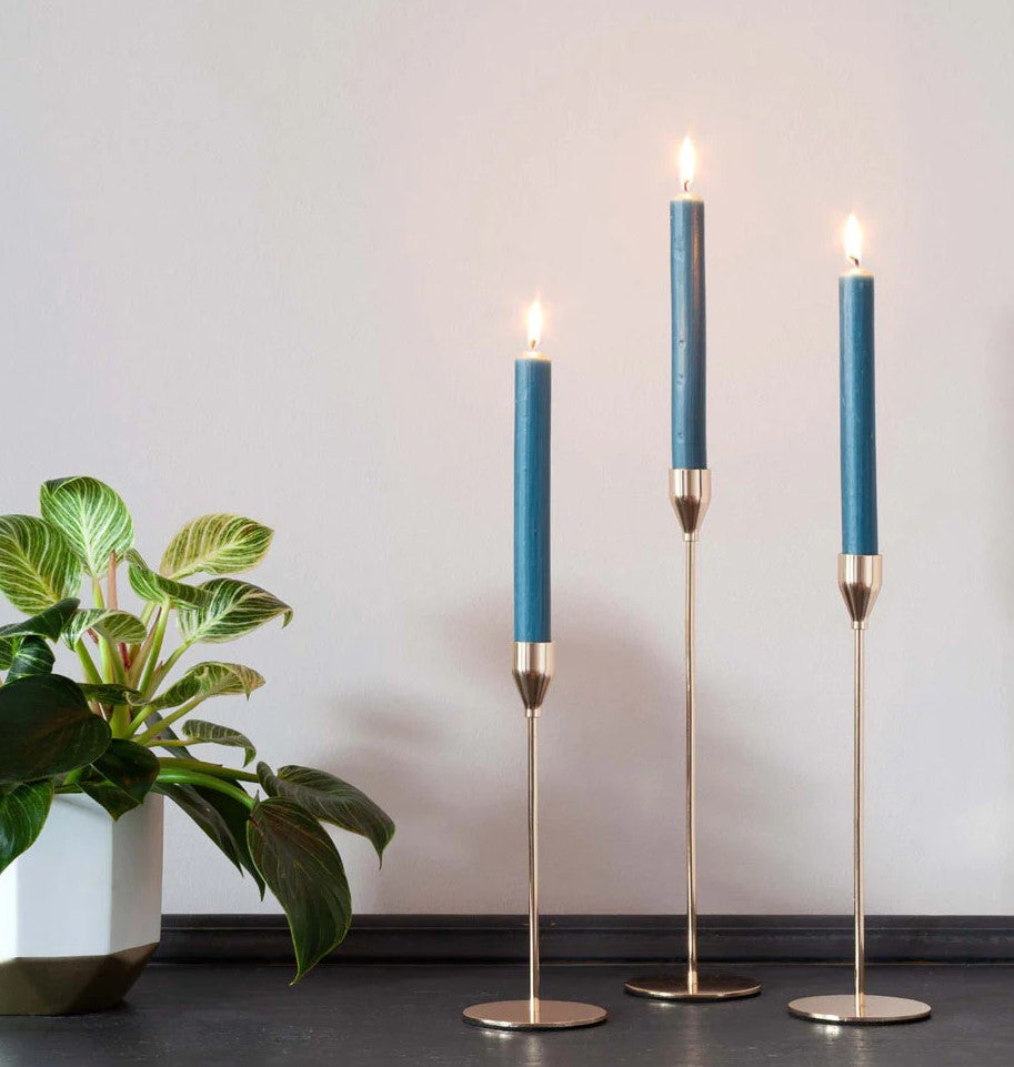 Hand Drawn - Dinner Table Candles - Teal - 20cm - Pack of 21