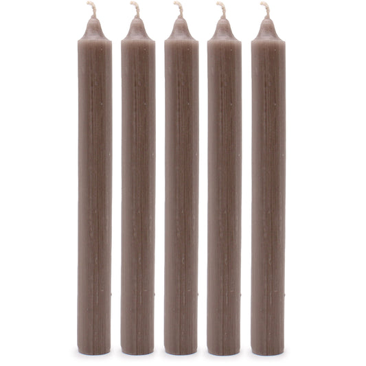 Hand Drawn - Dinner Table Candles - Taupe - 20cm - Pack of 21