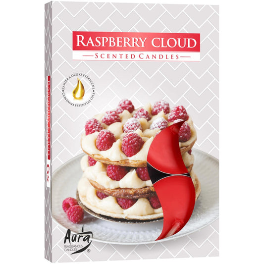 Aura Candles - Scented Tealights - Pack of 6 - Raspberry Cloud