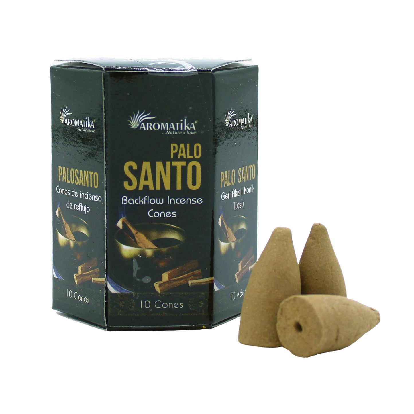 Aromatika - Back Flow Incense Cones - Palo Santo - Pack of 10
