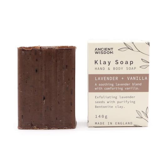 Klay Soap - Lavender and Vanilla - 140g Bentonite Clay Soap Bar - Vegan Friendly