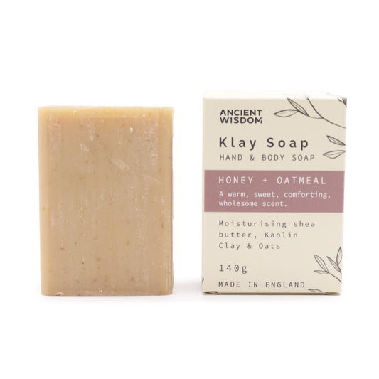 Klay Soap - Honey and Oatmeal - 140g Bentonite Clay Soap Bar - Vegan Friendly