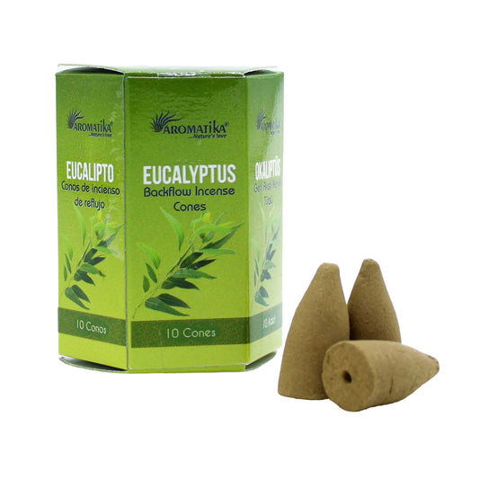 Aromatika - Back Flow Incense Cones - Eucalyptus - Pack of 10