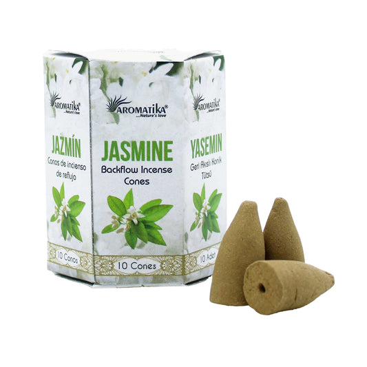 Aromatika - Back Flow Incense Cones - Jasmine - Pack of 10