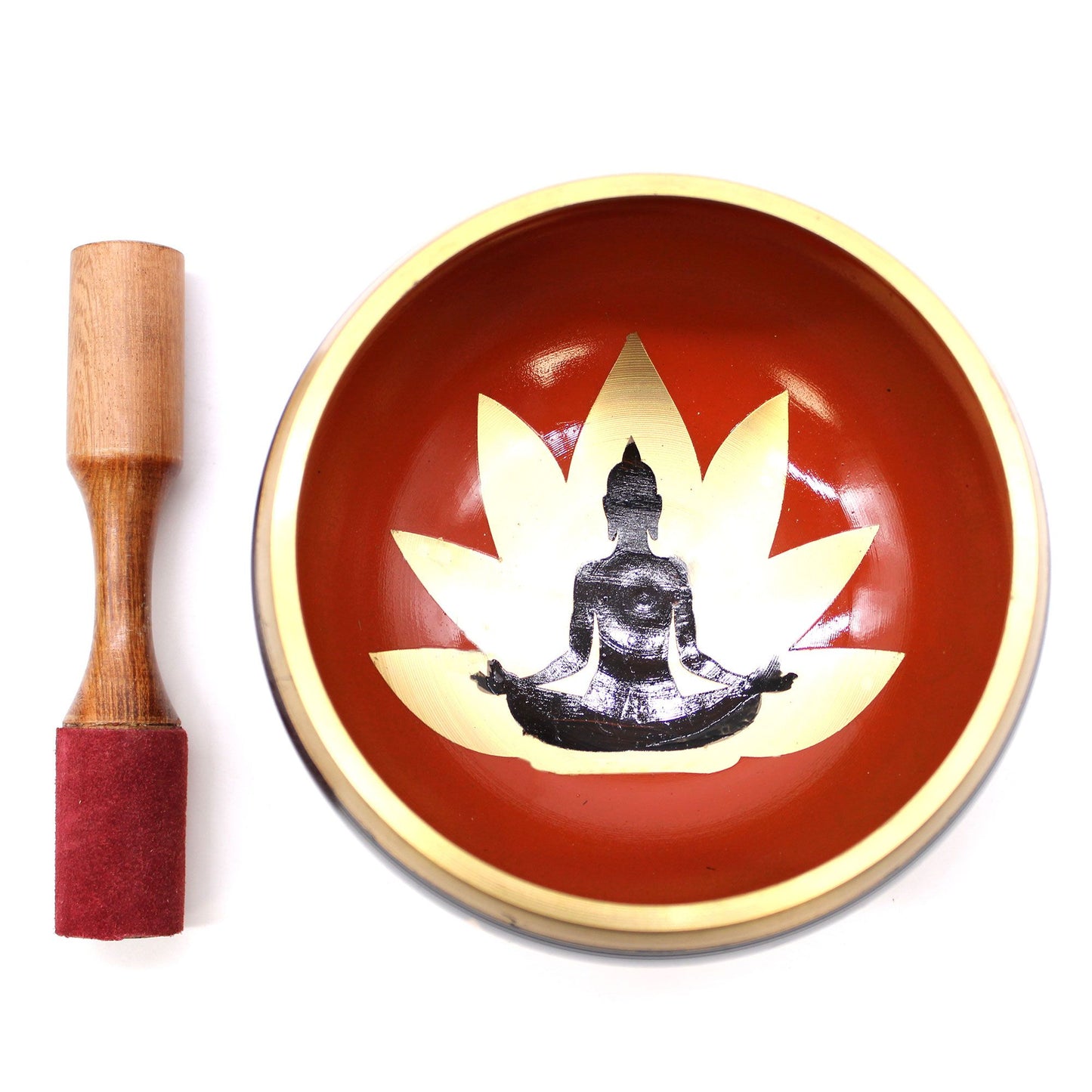 Tibetan Singing Bowl Set - 199hz - 14cm - With Buddha Design