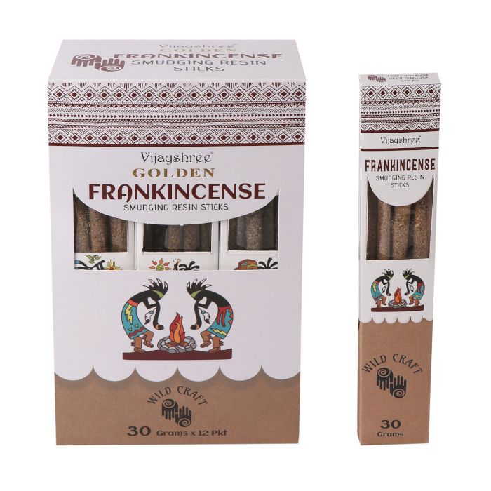 Vijayshree - Golden Frankincense Smudging Resin Sticks - Pack of 6 Sticks