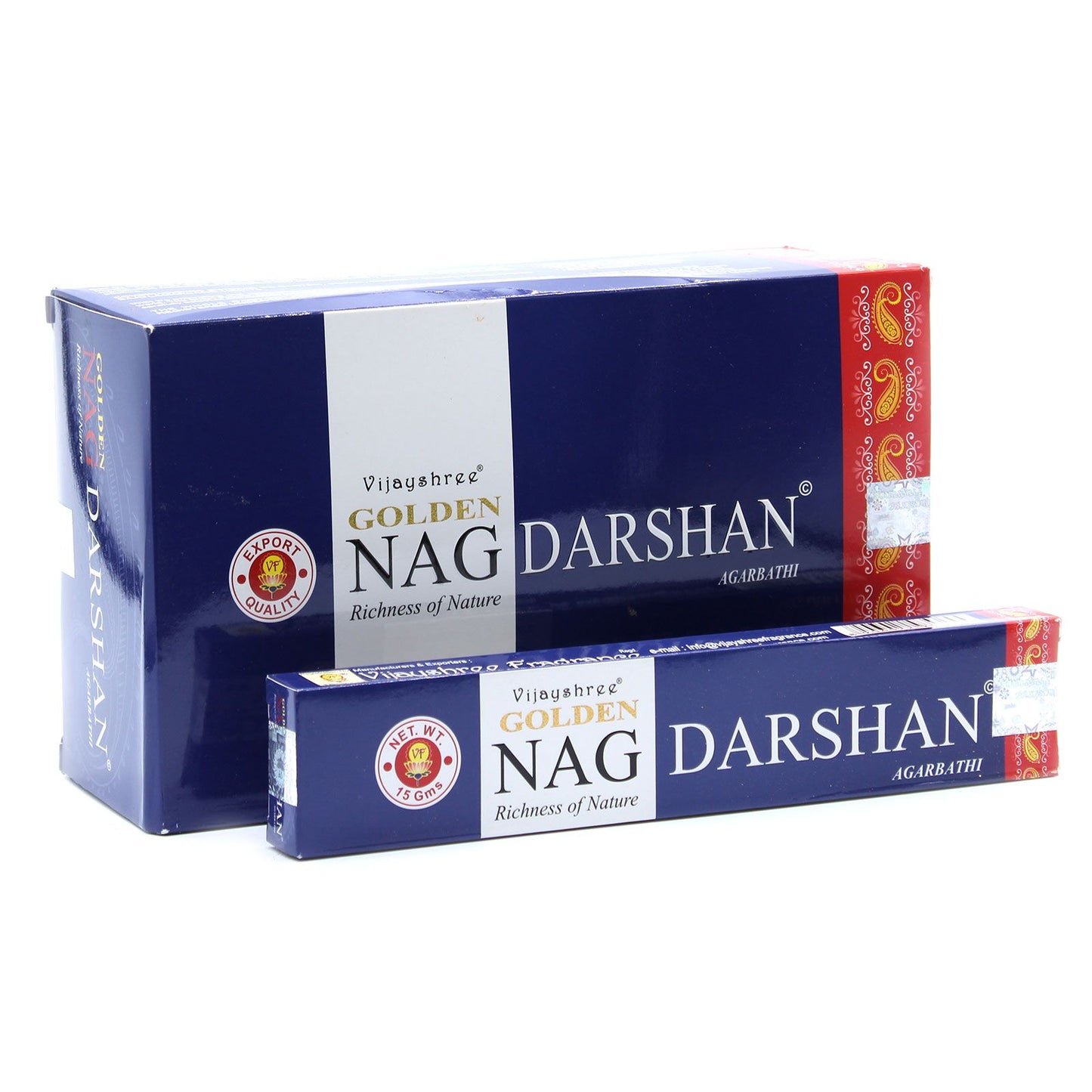 Vijayshree Incense - Golden Nag - Darshan - Pack of 15 Sticks