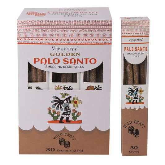 Vijayshree - Golden Palo Santo Smudging Resin Sticks - Pack of 6 Sticks