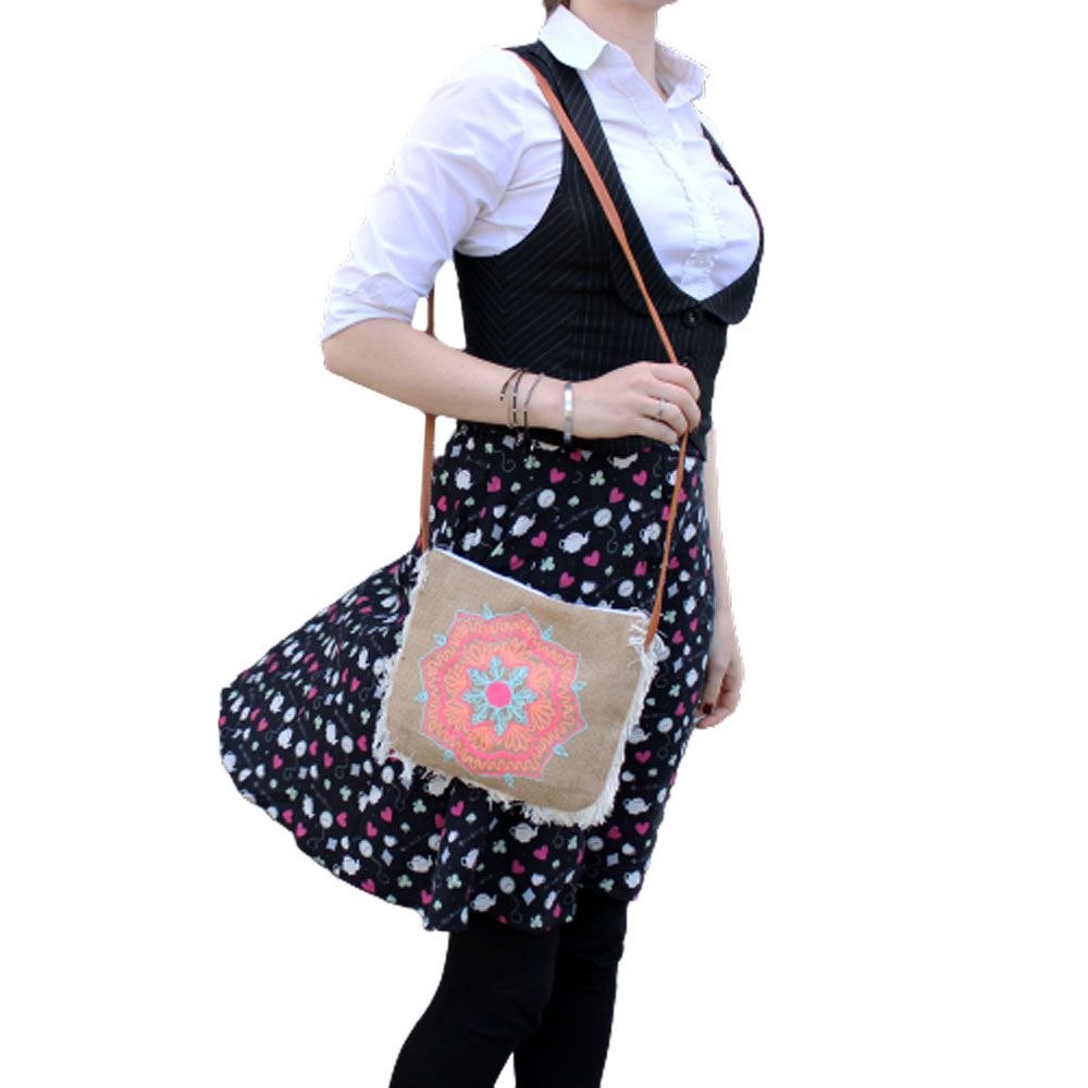 Fab Fringe Shoulder Bag - Mandela Embroidery Design