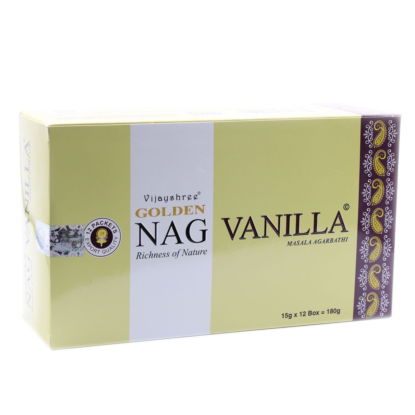 Vijayshree Incense - Golden Nag - Vanilla - Pack of 15 Sticks