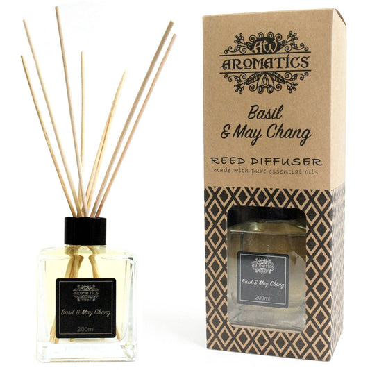 AW Home - Essential Oil Reed Diffuser - 200ml - Basil and May Chang
