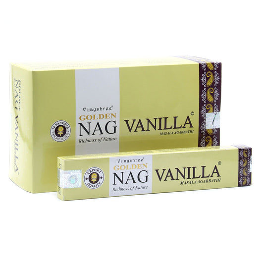 Vijayshree Incense - Golden Nag - Vanilla - Pack of 15 Sticks